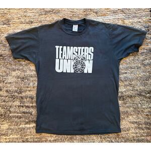 Men’s black T-shirt teamsters union vintage black large